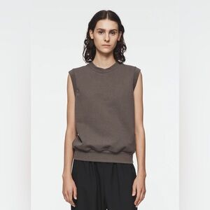 Sleeveless Brown Sweatshirt for Women